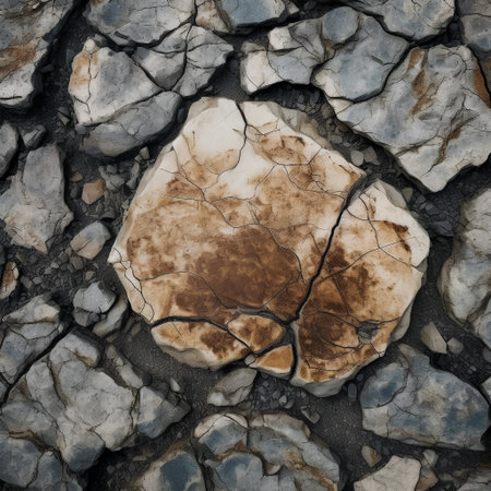 Cracks on the ground. Abstract background and texture for design.の素材