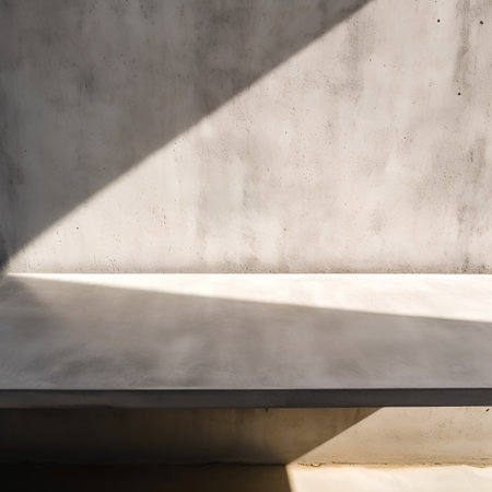 concrete wall and floor with shadow from sunlight. Abstract background.の素材