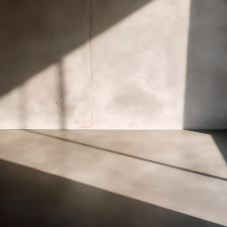Concrete wall and floor with sunlight and shadows. 3d renderingの素材