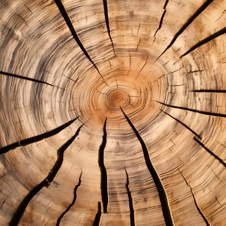 Wooden texture with annual rings in the form of a cross sectionの素材