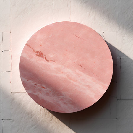 Pink marble stone texture with shadow on the wall. 3d renderingの素材