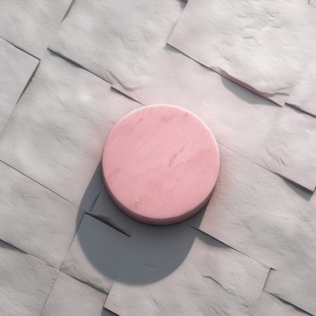 3d rendering of a pink soap on a white background with shadowsの素材