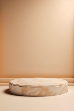 Abstract background with marble podiums. 3d render, 3d illustrationの素材