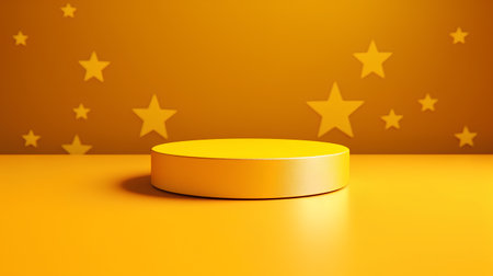 3d render of podium or platform for product presentation with star backgroundの素材
