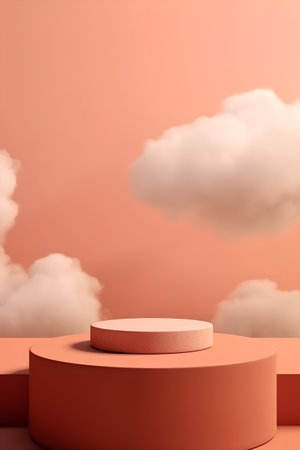 Abstract scene podium mockup. Award ceremony concept. 3d renderの素材