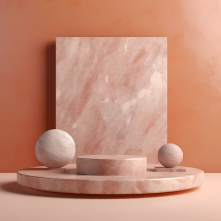 3d render of abstract minimal geometric forms. Glossy luxury podium for your designの素材