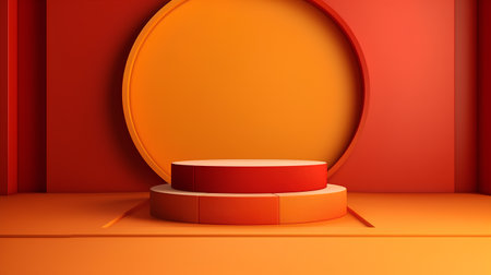 Abstract scene podium mockup. Award ceremony concept. 3d renderの素材