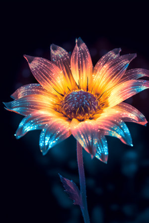 Beautiful flower on a dark background with bokeh effect.の素材