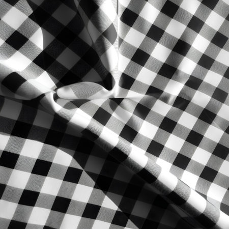 Texture, background, pattern, silk fabric, black and white checkered tableclothの素材