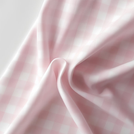 Texture, background, pattern. The fabric is transparent, pink, checkeredの素材