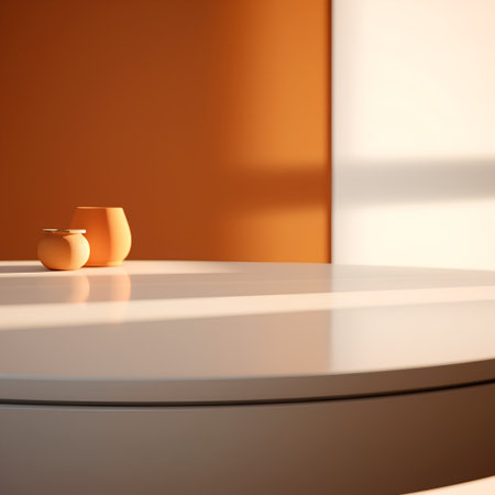 Minimalistic interior design, 3d render, orange vaseの素材