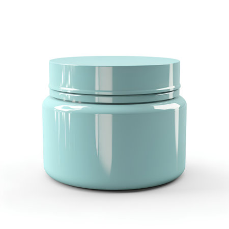 3d rendering blue cosmetic jar isolated on white background with clipping pathの素材