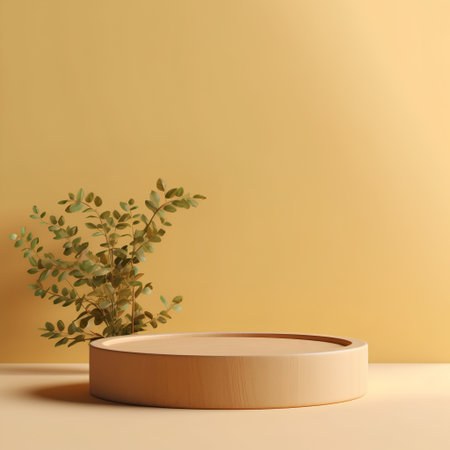 3d render of minimal geometric forms, podium for product presentation.の素材