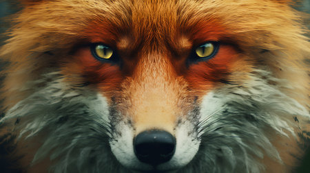 Portrait of a red fox. Close-up of a wild animal.の素材