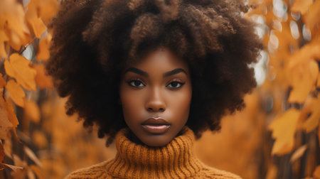 Beautiful african american woman with afro hairstyle.の素材