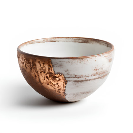 Ceramic bowl isolated on white background. 3D illustration.の素材