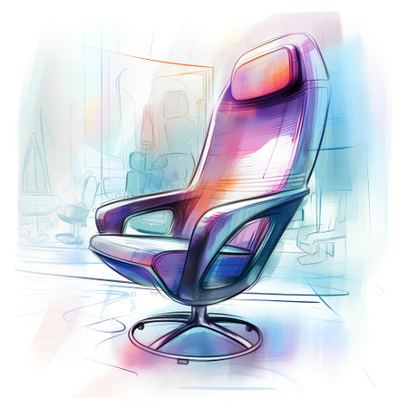 Vector illustration of a modern chair in the office. Hand drawing.の素材