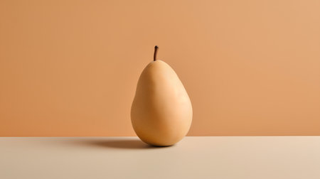 Yellow pear on a beige background. Minimal concept. 3d renderの素材