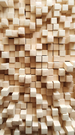 3d rendering of a lot of cubes in a row, abstract backgroundの素材