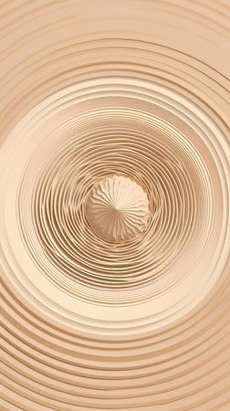 Abstract background with concentric circles in beige and beige colorsの素材