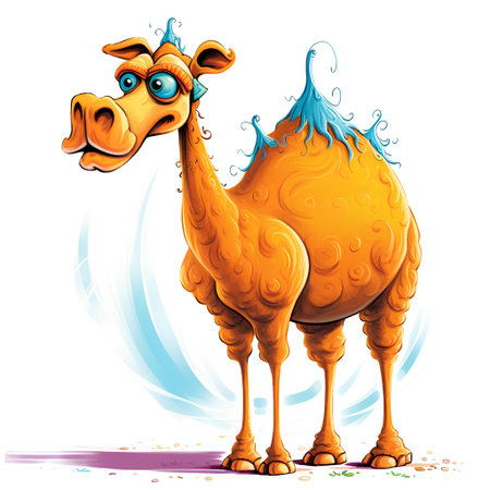 Camel with splashes on a white background. Vector illustration.の素材