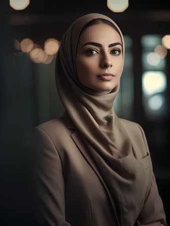 Photo pour Portrait of beautiful muslim woman in hijab. Fashion shot. - image libre de droit