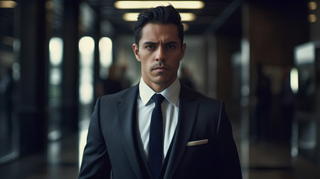 Portrait of a handsome young businessman in a suit looking at cameraの素材