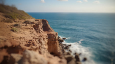 Beautiful seascape with cliffs and sea. Toned.の素材