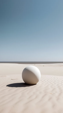White egg on the sand dunes in the desert of Gran Canariaの素材