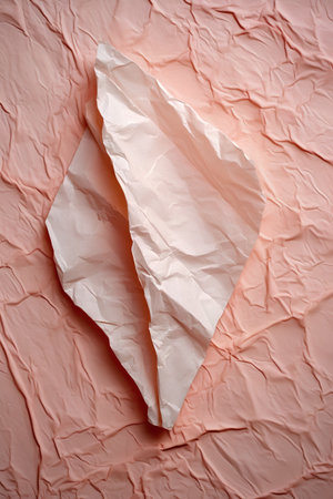 crumpled paper on a pink background, note shallow depth of fieldの素材