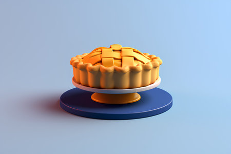 Cake in the form of a pie. 3d rendering.の素材