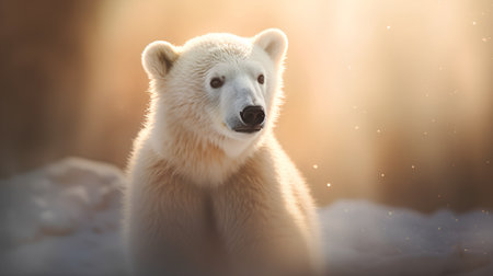 Polar bear (Ursus maritimus) in winter forestの素材