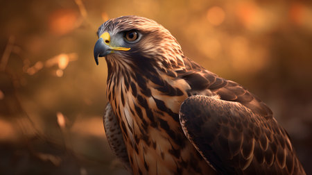 Portrait of a red tailed hawk (Buteo jamaicensis)の素材