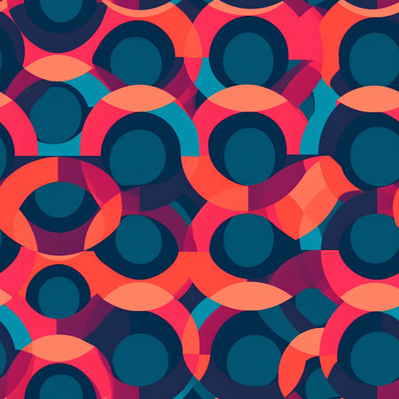 Seamless pattern with circles in retro style. Vector illustration.の素材