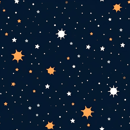 Seamless pattern with stars on dark blue background. Vector illustration.の素材