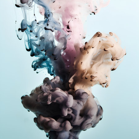 Acrylic colors and ink in water. Abstract background for design.の素材