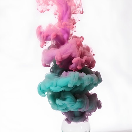 Colorful ink in water isolated on white background. Abstract background.の素材