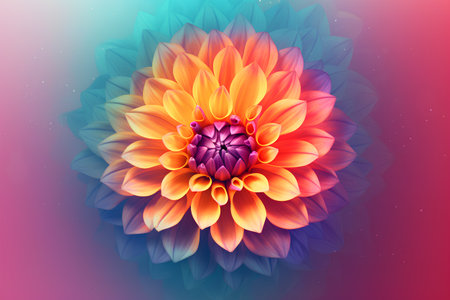 Beautiful dahlia flower on colorful background. Vector illustration.の素材
