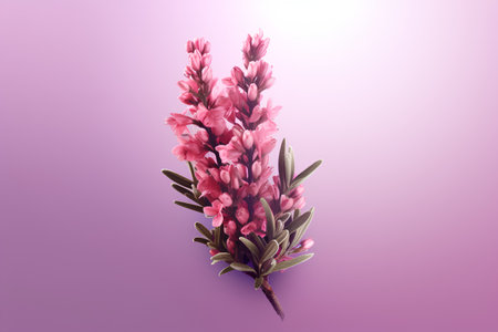 Beautiful pink flowers on a lilac background. Vector illustration.の素材