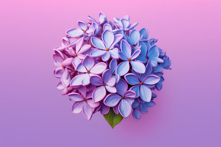 Beautiful lilac flowers on a pink background. 3d renderingの素材