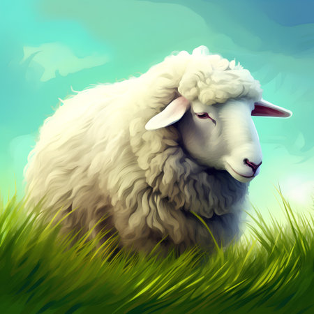 Sheep in the meadow. Vector illustration of a sheep.の素材