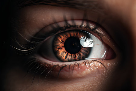 Close up of human eye with beautiful iris. Macro shot.の素材