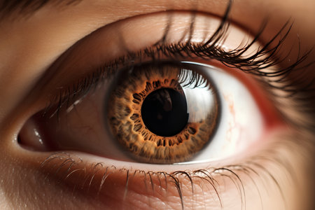 Close-up of a human eye. Macro. Conceptual image.の素材
