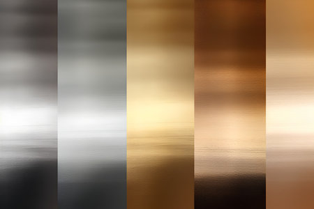 Gold, silver and bronze background or texture and gradients shadow.の素材