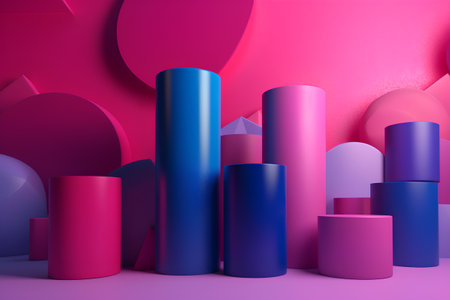 3d render, abstract background, geometric shapes, pastel colors, modern minimal designの素材