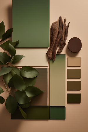 Creative layout made of natural elements. Flat lay. Nature concept.の素材
