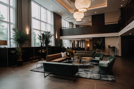 Luxury living room interior design with sofa, armchairs and coffee table.の素材