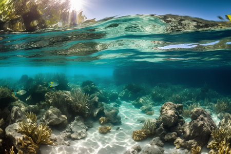 Underwater view of the coral reef and tropical fish. Tropical backgroundの素材