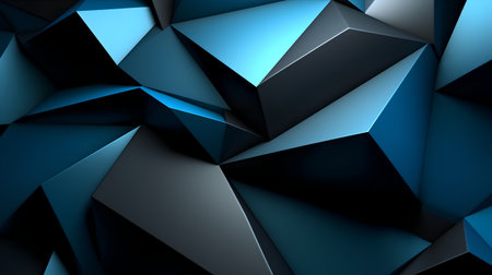 Abstract background with blue triangles. 3d rendering, 3d illustration.の素材