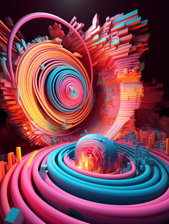 Abstract colorful background. 3d rendering, 3d illustration.の素材